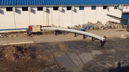 粮库板厚1.0(上海宝钢)跨度18米拱形波纹钢屋盖施工