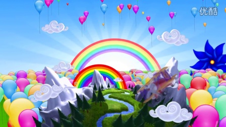B295彩虹气球 温馨六一儿童节快乐LED大屏幕 卡通高清视频素材