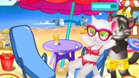【小音游戏室】会说话的汤姆猫之汤姆夫妇的海滩度假