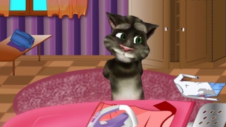 【小音游戏室】会说话的迷你家族之汤姆猫熨衣服