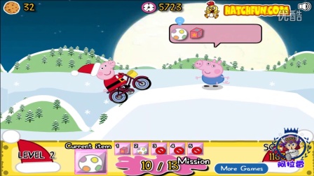 粉红猪小妹 中文版动画片 粉红猪小妹圣诞骑车