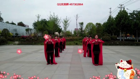 宝鸡彩霞广场舞《红红火火大中华》红绸舞。