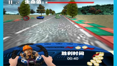 光头强城市赛车上集,熊出没之光头强开汽车,托