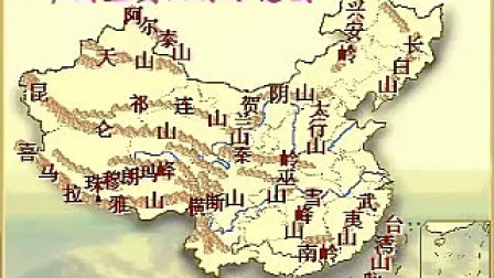 01、中国主要山脉示意图 东西走向