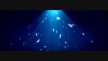 A617高清动态蓝色天使羽毛飘落 高端婚礼LED大屏幕视频VJ素材