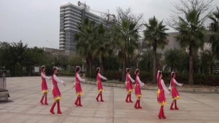 石头村平安舞蹈队外景拍摄《神圣的高原美丽的家串青春踢踏》