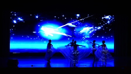 烟台A舞艺术培训学员展示荧光蝴蝶舞