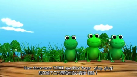 英语启蒙慢速儿歌 009 5 little Speckled Frogs