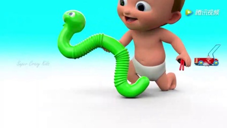 早教益智动画: 小宝宝自己动手组装毛毛虫玩具