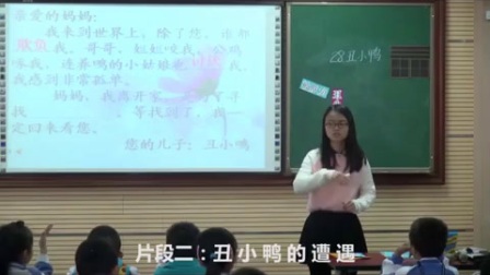 人教版语文二年级下册《丑小鸭》教学视频，杨荣华