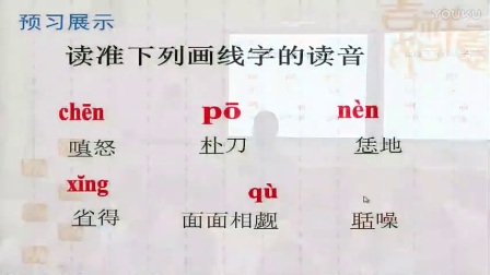 人教版初中语文九年级上册《智取生辰纲》教学视频，湖南-龚晖