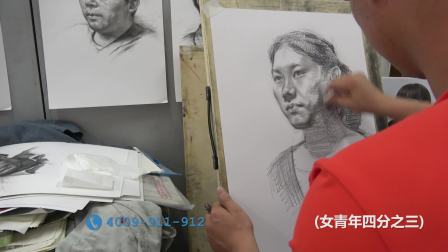 天津原创美术培训中心范画女青年4分之3（二）