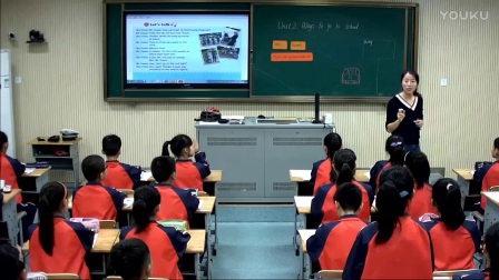 小学英语人教版六上《Unit 2 Ways to go to school》教学视频2，安徽洪柳