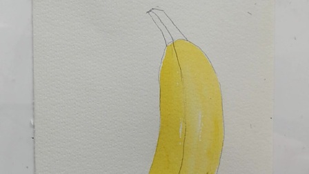 《一根香蕉》水彩画，杭州趣画三彩创意艺术中心