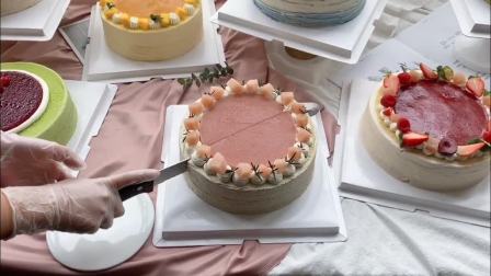 法式超薄蜜桃乌龙千层蛋糕