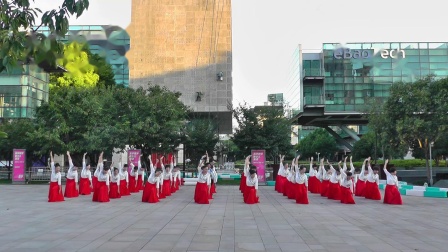 上海红舞鞋广场舞【草原情思】40人版  编舞：応子老师