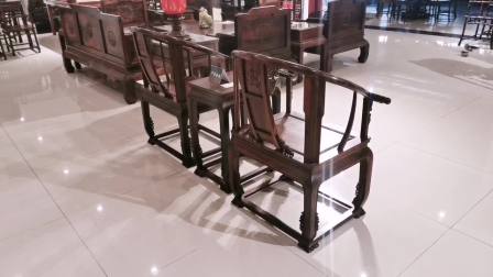 老挝大红酸枝拐手圈椅，结构牢固 资深玩家都喜欢的圈椅