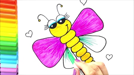 如何画可爱的蜻蜓卡通画