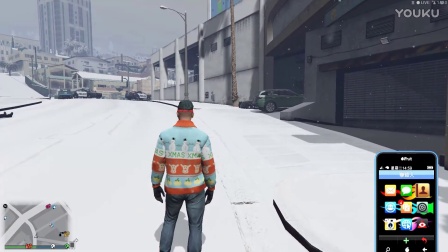GTA5 街头玩雪，那雪球砸路人NPC（侠盗猎车5）