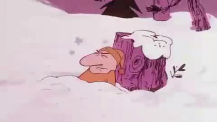 搞笑动画粉红豹：被冻成冰的小白