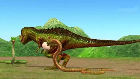 最大的蛇大战卡通动物3D动画短片