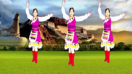 藏族 舞【 唱家乡】舞曲好听舞步好看好学
