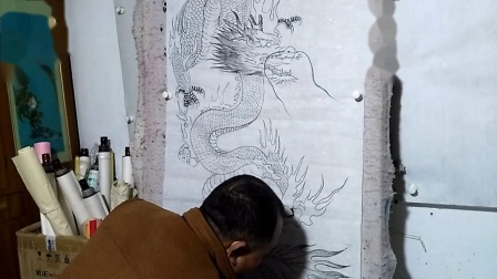 崔增路国画艺术欣赏，中国龙的绘画全过程