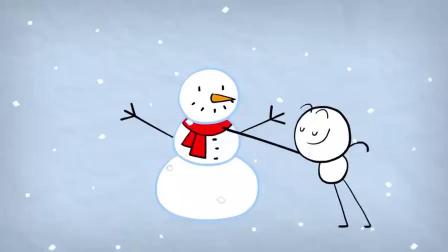 创意铅笔动画：圣诞树雪人铅笔人动画片！