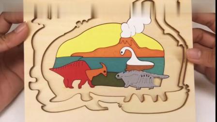 红豆面包超人玩具视频-熊大给红豆面包超人分享了好玩和恐龙拼图