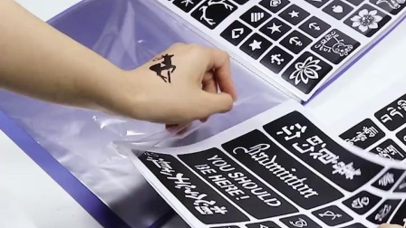 高质量纹身模板镂空图案贴纸图册手指大小图案英文字母纹身纹绣