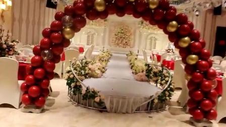 网红宝石红浪漫婚礼场景布置儿童生日毕业派对婚房装饰马卡龙气球