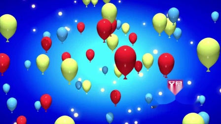 AM21908 唯美气球六一儿童节 晚会年会演出 可爱卡通气球 天空白云飞翔 婚礼晚会舞台LED大屏幕 视频素材