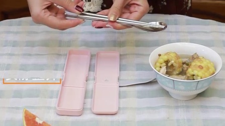 君晓天云双枪筷子勺子套装不鏽钢创意可爱可携式韩国旅行餐具盒学生筷两件套