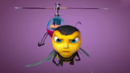 儿童卡通动画：男孩惹恼小蜜蜂直升机也是手下败将