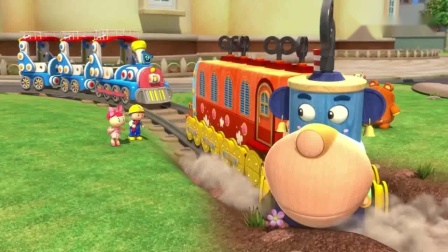 嘟当曼：托比和鸽子大婶儿聊天，这个小火车，真是热情啊.mp4