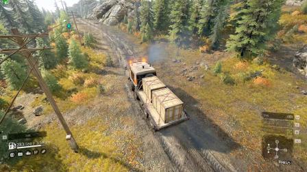 托尼行&旋转轮胎：雪地奔驰#7：黑河 河畔修理 将检修备件和木板送到船夫的处所 @ SnowRunner