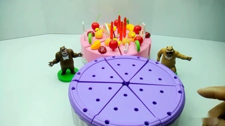 儿童玩具装饰双层水果生日蛋糕DIY
