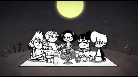 好不容易把大伙拉来午夜茶会,被幽灵一下全吓跑了,迪丽很生气