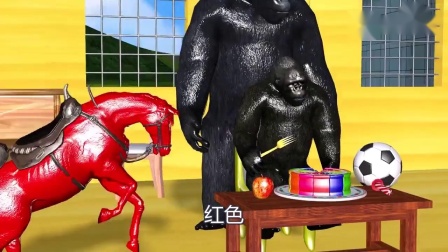 欢乐卡通：大猩猩生日，动物们送来礼物，一起分享美味蛋糕！