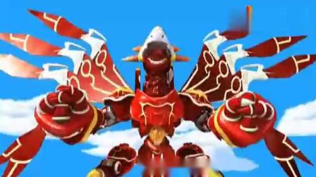 猪猪侠:圣者炎龙打不过啊,暗黑恶龙安装了风翼之元,太强大了!