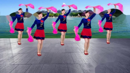 贺年喜庆广场舞《红红的中国结》动感大气扇子舞，太美了