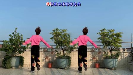 最近超火广场舞《站在草原望北京》背面附教学
