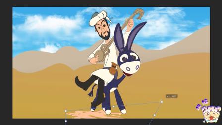 手绘经典动画人物阿凡提，骑着毛驴的阿凡提也太有趣了