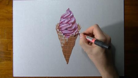 我画的画VS爸爸画的画，爸爸画的蛋卷冰淇淋你吃过吗