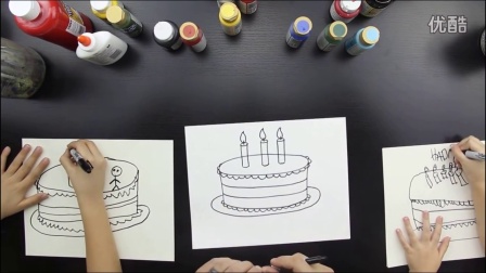 【迪妈妈学画画】第一季第二集 生日蛋糕 - 儿童画简笔画马克笔画