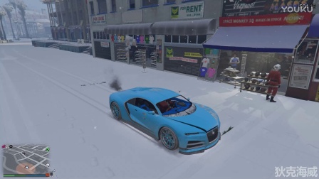 GTA5 圣诞老人用雪球砸跑车（侠盗猎车5）