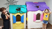 太奇怪！萌宝小萝莉怎么建新房子？可是妈妈的房子怎么有蜘蛛呢？儿童亲子游戏玩具故事
