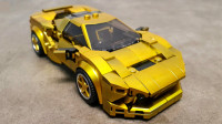 乐高汽车玩具：土豪金配色的法拉利跑车！