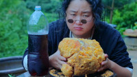大野蜜探背锅侠：裹了30层面包糠的鸡腿，你们猜我吃了几个小时？