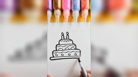 简笔画生日蛋糕，一起过生日吧